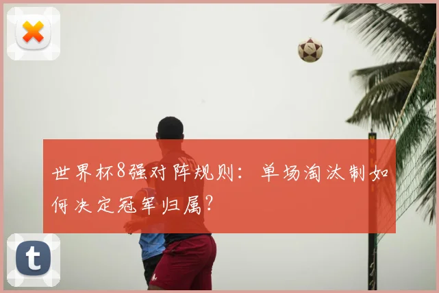 世界杯8强对阵规则:单场淘汰制如何决定冠军归属?